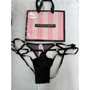 NWT Victoria’s Secret Strappy Cheeky Panty – Black – Size S